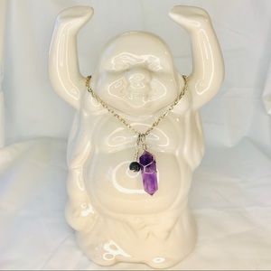 Amethyst Point Aromatherapy Boho Pendant Necklace